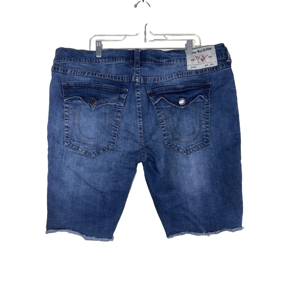 EUC True Religion Men’s Ricky Flap Raw Hem Shorts Relaxed Straight Size 42